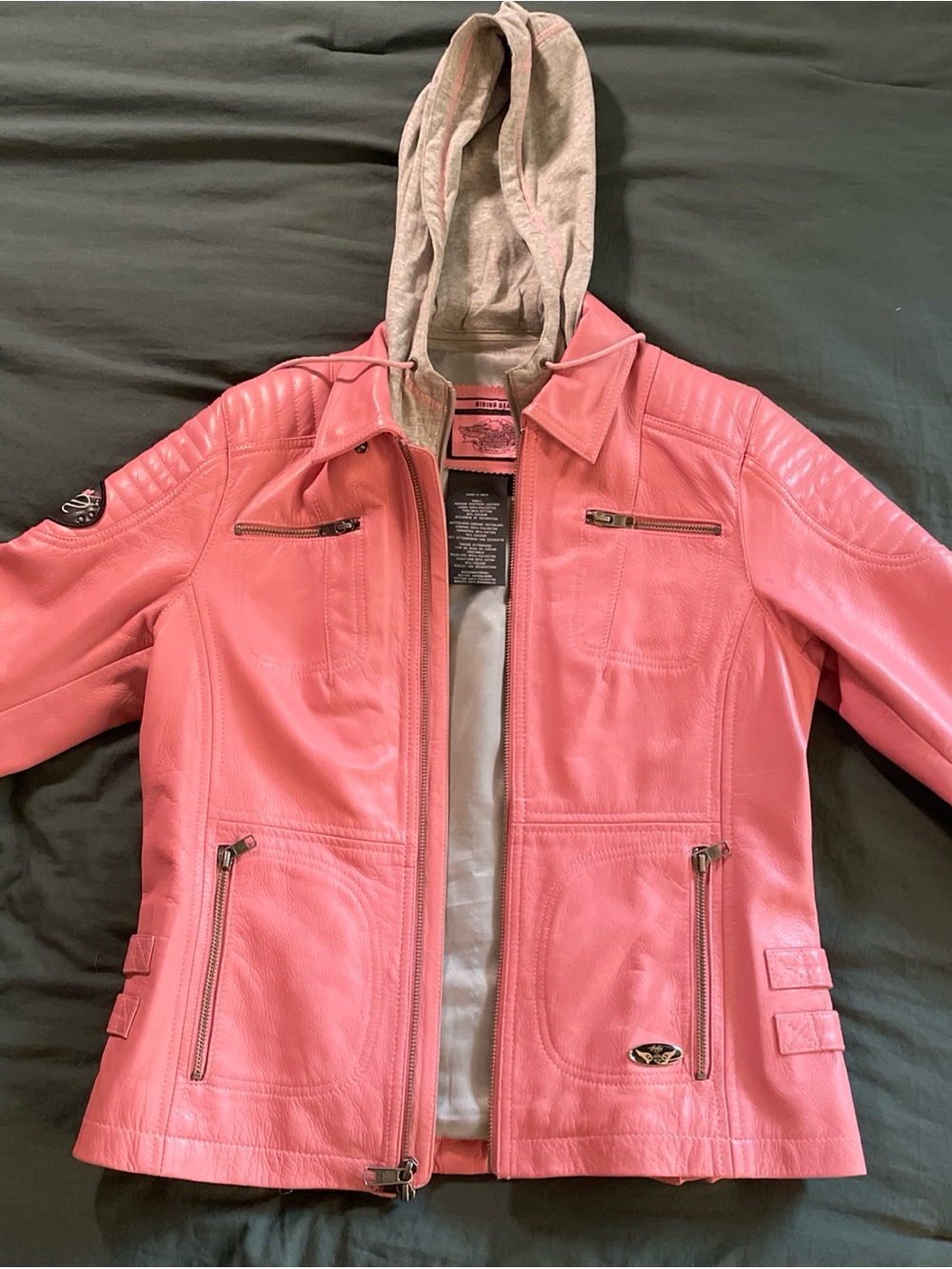 Harley-Davidson Pink Leather Hooded Jacket